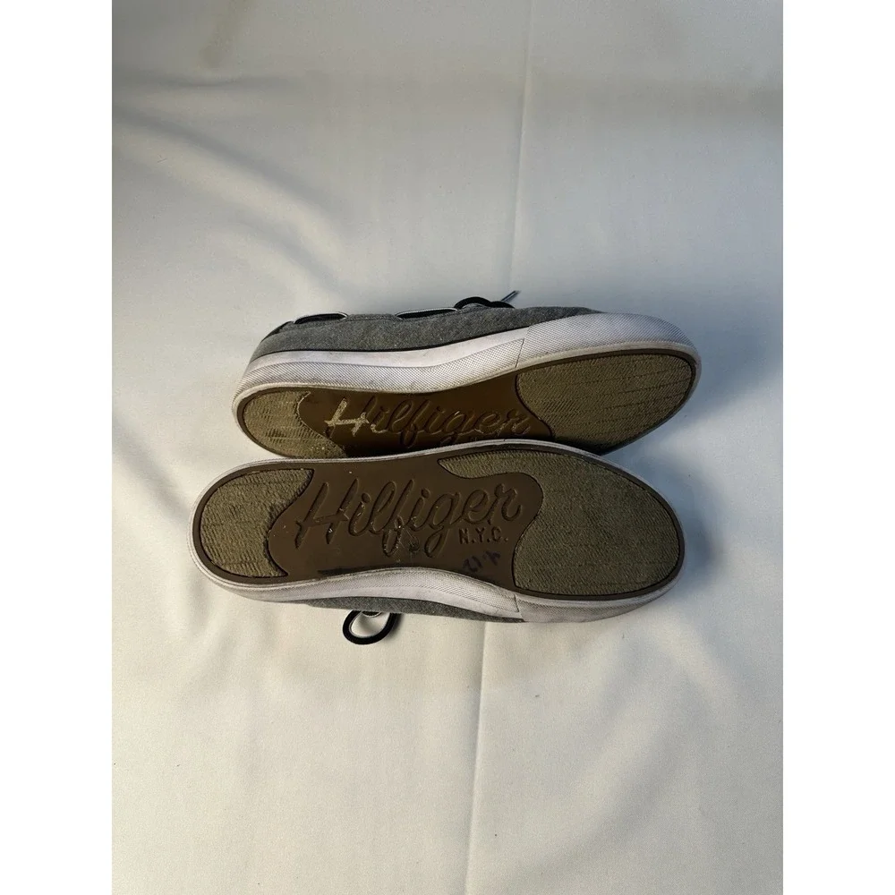Mens Casual Boat Shoe Gray Canvas Tommy Hilfiger‎ Petes TMPETES Oxfords Size 7.5